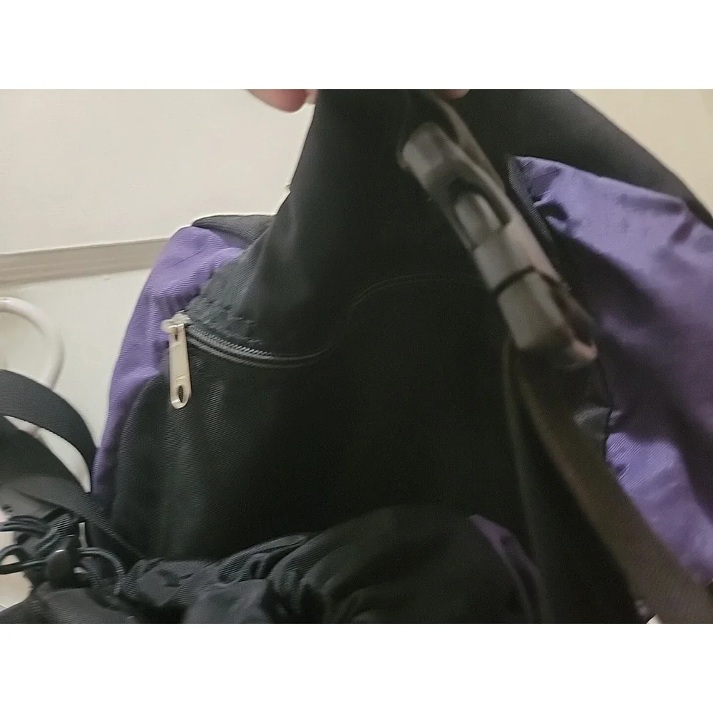 VTG MEI Duffle Bag Hiking Backpack Made in USA -  Black - Purple- Rare.  30